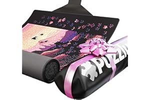 Puzzlup Puzzlematte bis 1500 Teile - 66 x 120 cm - Premium Puzzle Rolle für 500, 1000 und 1500 Teile - In Sekunden zusammenrollen - Puzzle Matte Rolle mit Öko-Verpackung