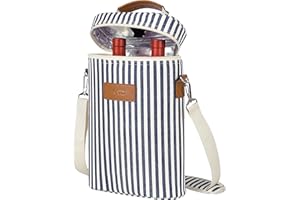 Kato Tirrinia Porte-fourre-Tout à vin isolé - Sac Isotherme à vin rembourré de Voyage de 2 Bouteilles avec poignée et bandoulière réglable, pour Les Amateurs de vin