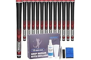 Geoleap Golf Grips Set of 13- Soft Golf Club Grips,Reduce Taper Design Provides High Traction and Performance,13 Grips with 15 Tapes and 13 Grips with All Repair Kits for Choice.