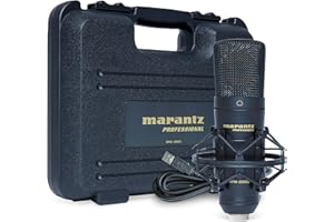 Marantz Professional MPM-2000U - USB Condenser Microphone for Computer Recording, Podcasting and Gaming - Shockmount, USB Cable and Case Included