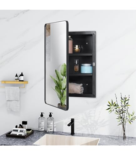 DSK Spiegelkast Black Trend met verlichting 60x40x10,4 cm hacienda zwart kopen DSK Spiegelkast Black Trend met verlichting 60x40x10,4 cm hacienda zwart kopen