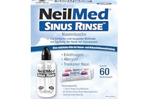 NeilMed - Lavaggio nasale, ausilio per raffreddore, congestione nasale e allergie, con 60 erogazioni di acqua salata
