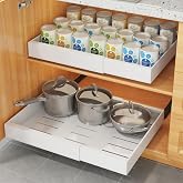 COVAODQ 2 Packs Removable Drawers for Kitchen Cabinet, Sliding Drawers and Shelves for Pantry, Removable Kitchen Organizer, A