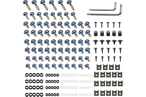 KKZOL Motorcycle Stainless Steel Fairing Bolt Kit 195Pcs Fairing Screws Clips Fasteners Compatiable with Honda Suzuki Kawasaki Yamaha BMW Sportbike (Blue)