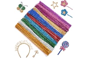 Ainiv 200 Stück Pfeifenputzer Bunt zum Basteln, 10 Farben Inklusive Glitzerdraht, Chenilledraht 30cm - Pfeifenreiniger Bunt zum Basteln - Pipe Cleaner für DIY Projekte
