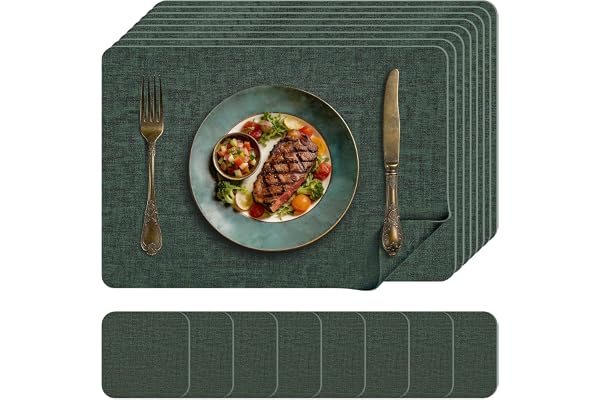 KitchenBoss bordsunderlägg – tvättbara (Grönt, Fyrkantig 8 Set)