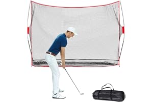 FINGER TEN Filet de Golf Entrainement Practice 10ftx7ft Portable avec Sac de Transport et Tapis de Golf 60x30cm, Filet Golf pour Extérieur Intérieur Jardin Sport en Plein Air