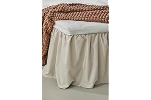 Jotex Zack Volant Betthusse - 100% hochwertige Bio-Baumwolle Bettrock, Höhe 45 cm - Beige, 180 x 200 cm