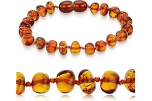 AMBERSON Premium 100% Genuine Baltic Amber Anklet Bracelet Cognac sizes 13cm 14cm 15cm 16cm 17cm 18cm 19cm 20cm 21cm 22cm