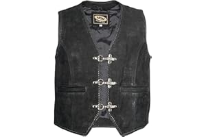 MDM Nubuk Lederweste ohne Seiten Schur, Lederkutte, Rockerweste, Bikerweste, Bikerkutte, Motorrad Weste,