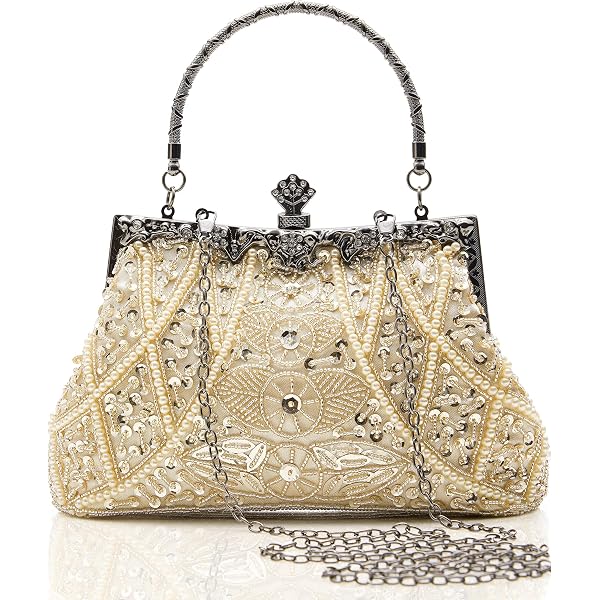 Sac De Soirée Paillettes Multicolore - Charleston Style - Taille Moyenne, Fermeture Zip