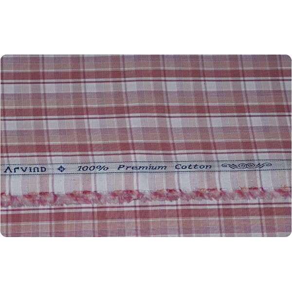 Buy Arvind Men's Pure Cotton Checkered Unstitched Shirt Fabric