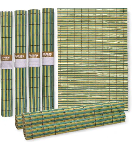 Amazon.de: 6 Tischsets Platzset Platzdecke aus Bambus 2farbig ca. 40 x 30cm