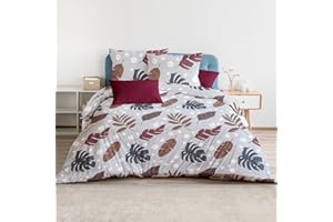 HOMEYA - Juego de Fundas Nórdicas Cama 150 de 4 Piezas - Funda Edredón Poliéster 230x220 con 2 Fundas de Almohada 45x70 y Bajera Ajustable 150x190x20, Patrón Moderna de Poliéster Estampado