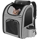 Pecute Transportin Pet Backpack with Mesh Window, Portable and Foldable Bag for Cats, Breathable and Lightweight Bag for Dogs