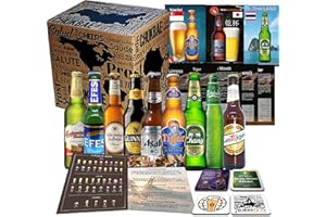 MGB24 Biere der Welt 9 Flaschen Geschenk für Mann, Geburtstag +Bier Geschenk + Geschenkidee für Männer Geburtstag + Tasting Anleitung + 4x Bierdeckel + 9 x Hochwertige Produktbeschreibung