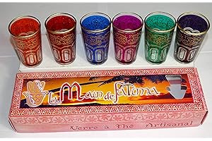 KENTA ARTESANIAS Kenta Artisanias Lot de 6 verres à thé marocains