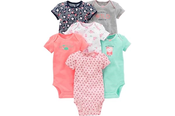 Simple Joys by Carter's 6-Pack Short-Sleeve Bodysuit Body Bébé Fille (Lot de 6)