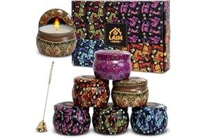 LAIM Home:Set di 6 Candele aromatiche Cera di soia Naturale da 4,4oz-180ore, Candele profumate Ideali per l'aromaterapia, Regalo Donna - Crea un'atmosfera Rilassante, Include spegni Candele.