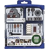 Dremel Drehwerkzeugzubehör-Set, 710-08, 160 Zubehörteile, EZ Lock Technology, 3,2 mm Schaft, Schneidbits, Polierscheibe und V