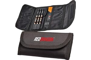 RED DRAGON Tri-Fold Pro Étui à fléchettes - Noir