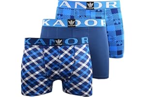 Kandor mens boxers – boxer shorts for men multipack of 5 comfortable stretch cotton men’s underwear trunks, colourful & black underpants, multi pack man briefs