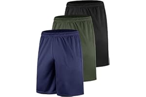 Teesmen Men's Quick Dry Shorts Breathable Sports Gym Running Workout Activewear 3Pack
