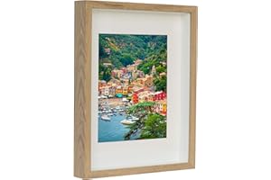 BD ART Shadow Box 3D 11x14 Inch, Display Box Photo Frames, Rustic Oak, Picture Frame with Wall and Tabletop for 8x10 inch Photo, for Crafts, Photos, Souvenir, Baby Items, dried Flowers, Medals