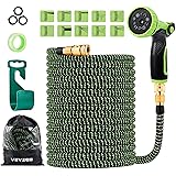 VEVICE Gartenschlauch Flexibel 30m, 100FT Knickfest Expandierendes Wasserschlauch, 10-Muster-Rotationsdüse, 3/4 Zoll & 1/2 Zo