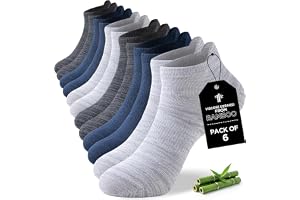 Niorasen Bamboo Trainer Socks for Men and Women 6 Pairs Ankle Sports Casual Socks Anti Blister Running Athletic Breathable So