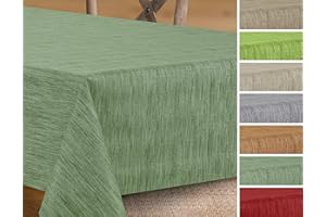 BEAUTEX Wachstuchtischdecke rund oval eckig, Georginias Tischdecke abwischbar, Farbe und Größe wählbar (Oval 140 x 220 cm Antikgrün)