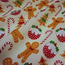 Tissu Polycoton Noël - Imprimé Rennes Rouge, 1 Mètre, Pour Couture Et Crafts