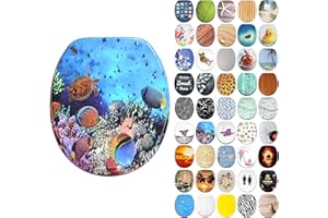 Sanilo Soft Close Toilet Seat, Wide Choice of New Toilet Seats, Stable Hinges, Easy to Mount (Ocean)