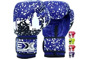 3X PROFESSIONAL CHOICE 3X Sports Kids Boxing Gloves Sparring and Muay Thai, 8oz 6oz 4oz Junior Training Mitts for Punch Bag Speed Ball Focus Pads Punching Workout MMA Sparring Fighting & Kickboxing