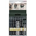 Bosch Accessories 1x Set di Lame per Seghetto Alternativo da 10 pezzi (per Legno, Pannelli fonoassorbenti, Attacco a T, Acces