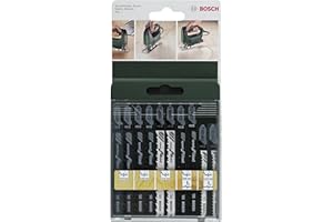 Bosch 1x Set di Lame per Seghetto Alternativo da 10 pezzi (per Legno, Pannelli fonoassorbenti, Attacco a T, Accessorio Seghetto Alternativo)