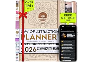 FREEDOM MASTERY Law of Attraction Planner 2026 - Hourly, Weekly & Monthly Goal Setting Planner with Panduo App | 12 Month Productivity, Life & Gratitude Journal | Include Foldable Vision Board, Gift Box & Stickers