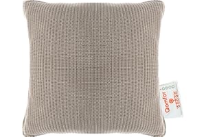 ‎QOMFOR Qomfor Wärmekissen | 5 Wärmestufen & Batteriestandsanzeige | Wärmekissen Kabellos mit gemütlich gestricktem Bezug & Magnetischem Ladekabel | Tragbar & Waschbar | Beheizbares Kissen (Sand - 42x42cm)