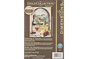 Dimensions Gold Collection – Kreuzstich-Set mit Zahlenangaben – Dreaming of Tuscany – 06972 – Handarbeit für Erwachsene – Aida-Stoff (Fadenzahl 18) – 13 x 18 cm