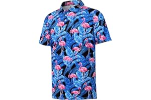 ELETOP Polo Shirts for Men Moisture Wicking Quick-Dry 4 Way Stretch Golf Shirts Casual Print Colorful Mens Polo Shirts Short Sleeve…