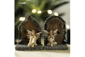 GADGETZONE Garden Mile® Magical Forest Set Of Both Fairy Secret Doors Pink And Purple Garden Ornaments Magical Fairy Garden Scene Pixies Elf Majestic Garden Decor