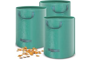 HAYATEC Gartensack 3x Laubsack Gartenabfallsack stabil mit 4 Griffen selbststehend UV-Beständig 272 liter groß Wasserdicht robust aus Polypropylen-Gewebe (PP) 150g/m² 390g