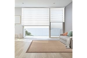 Tende a rullo per interni Giorno e Notte Premium cassonetto esclusiva e catenella in alluminio, di alta qualità, Tenda a rullo per interni Doppio strato Storesdeco 100 x 250 cm Bianco Premium