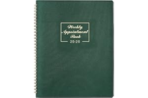 INDEME Appointment Book 2025-2026 - Academic Diary from Jul. 2025 - Jun. 2026, A4 Week to View Appointment diary 2025-2026, Hourly Planner in 15 Minutes with Times Slots, Soft Leather Cover, 21.8 x 29 cm