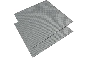 Katara 1672-069 - Bauplatte 2er Set 40cm x 40cm/50 x 50 Pins, Kompatibel Lego, Sluban, Papimax, Q-Bricks, Grau