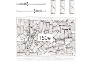 METEOROCK 100 Pcs Small Sanding Bands for Nail, 150 Grit Mini Sanding Bands for Nail, 3.1 MM Nail Sanding Bands for Manicures and Pedicure, Upgrade Medium Grits Sanding Bands for Polish Acrylic Nails Gel