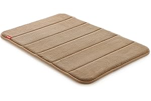 TATAY Alfombra de Baño Nuvola, 100% Microfibra, Antideslizante, Absorvente, Secado Rápido, Suave, Efecto Memoria, Apto Lavadora, Beige, Medidas 40 x 60 cm