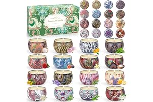 WEBPLATZ Set regalo di candele profumate, 16 pezzi Set di candele profumate natalizie Regali di Natale per donne con 320 ore di durata Candele in cera di soia naturale Regalo per donne e uomini Compleanni