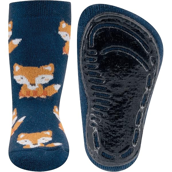 EWERS Chaussettes Antidérapantes Enfant Renard – Stop-Gliss 1 Paire Coton Doux – Sécurité & Confort Certifié OEKO-TEX