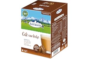 Central Lechera Asturiana Cápsulas de Café con Leche Entera, 4 x 16 cápsulas